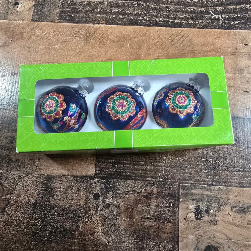Vera Bradley Venetian Paisley Christmas Ornaments - Set of 3